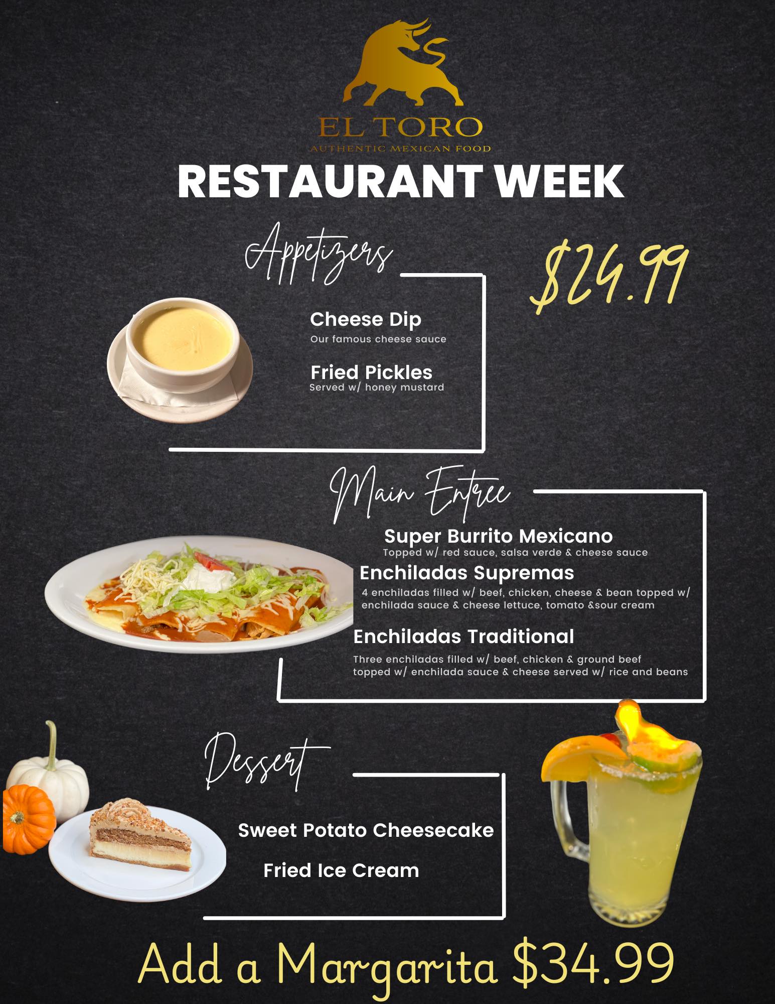 2024 Restaurant Week El Toro menu