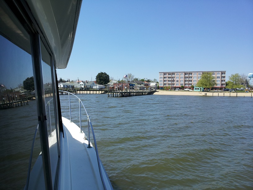 Approaching pier by boat