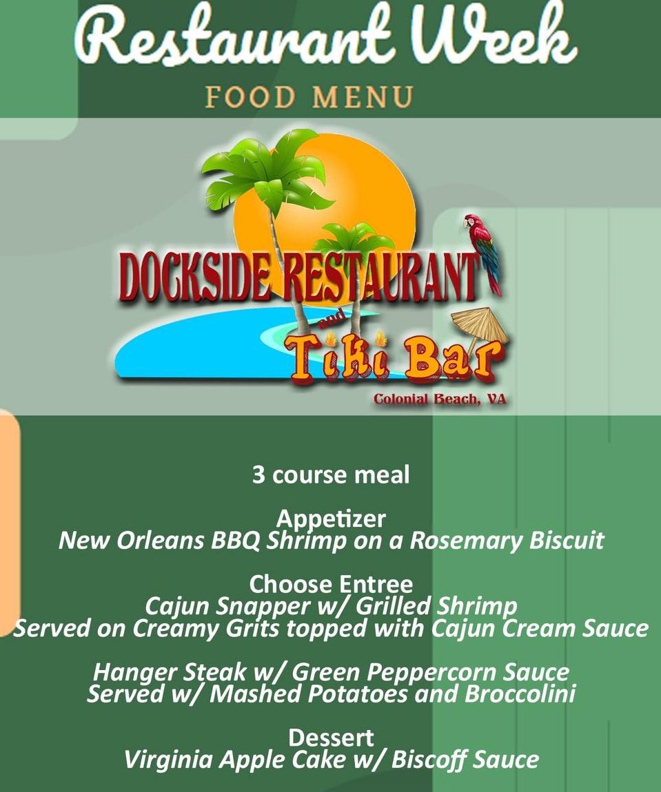 Restaurant Week 2024 Dockside Menu