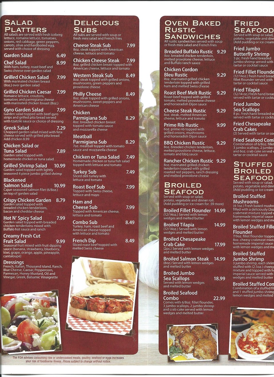 Four Seasons menu page 2