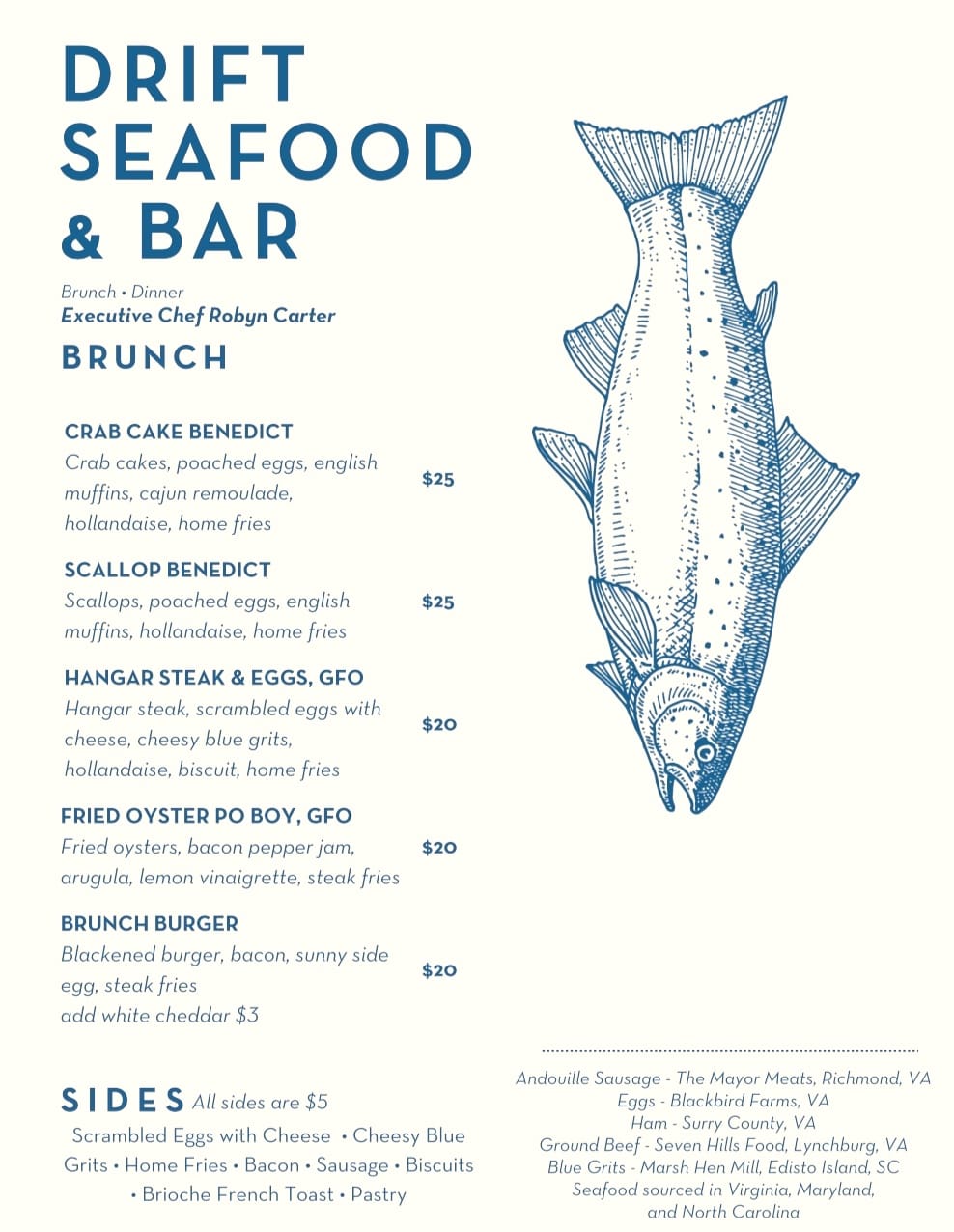 Drift Brunch Menu page 2