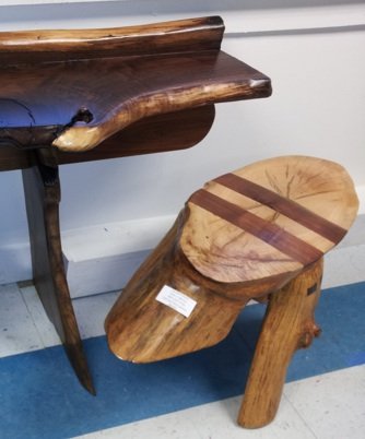 Wooden Stool and Table and Studio A